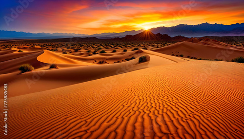 Desert. Arid. Sand Dunes. Barren. Wilderness. Nature. Dry Terrain. Landscape. Remote. Sandy. Solitude. Harsh Environment. Vast. Desert Scenery. Hot. Natural Beauty. AI Generated.