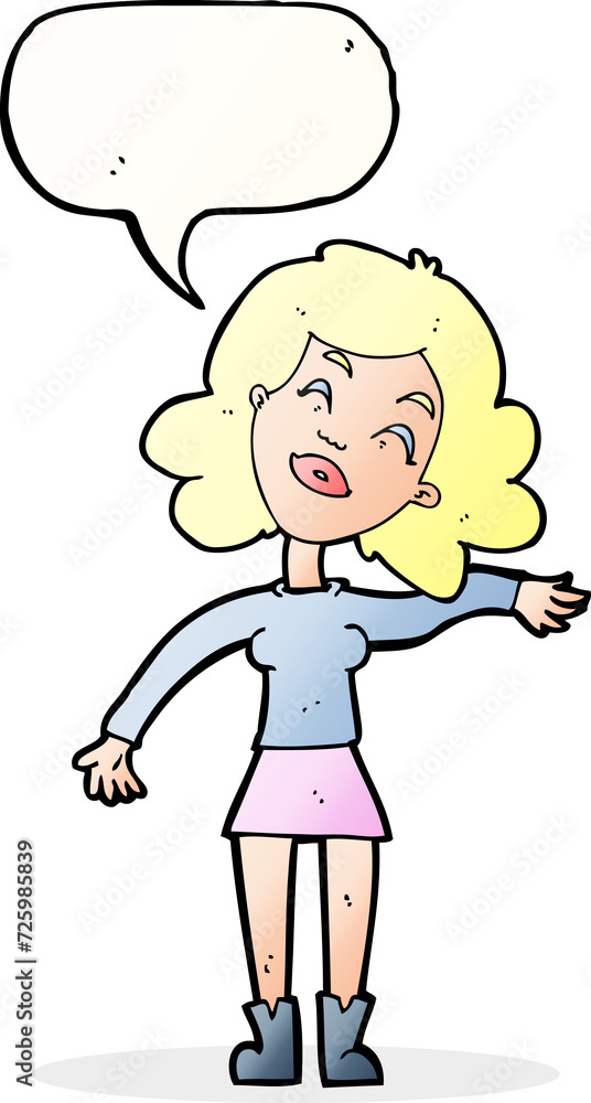 cartoon woman only joking with speech bubble cartoon woman only joking with speech bubble