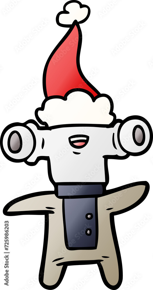 friendly gradient cartoon of a alien wearing santa hat friendly gradient cartoon of a alien wearing santa hat