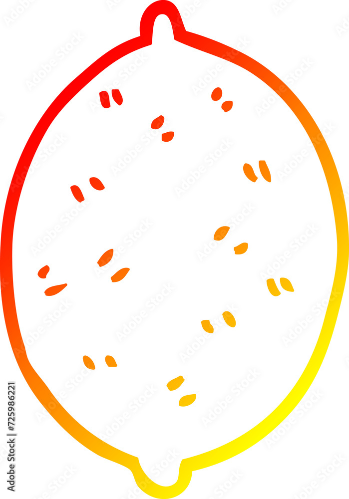 warm gradient line drawing cartoon lemon fruit warm gradient line drawing cartoon lemon fruit