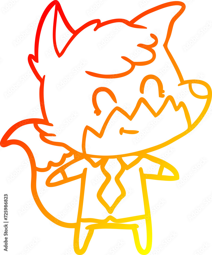 warm gradient line drawing cartoon happy fox warm gradient line drawing cartoon happy fox