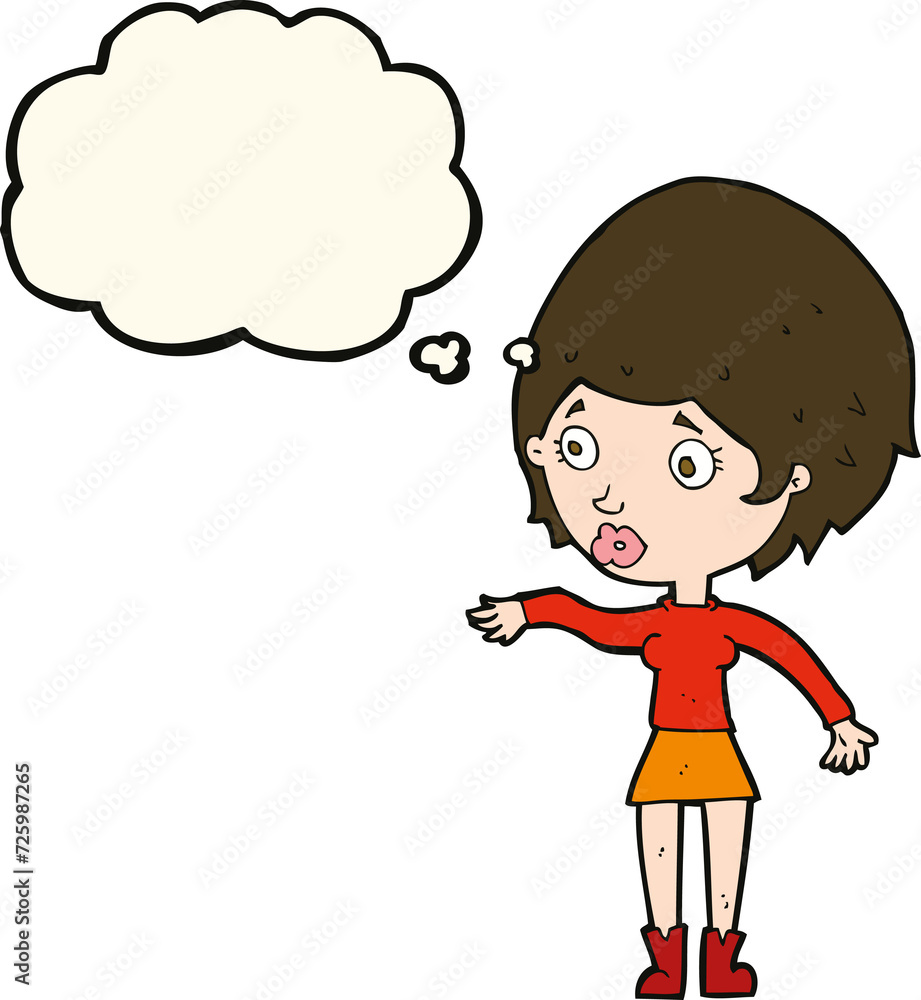 cartoon concerned woman reaching out with thought bubble cartoon concerned woman reaching out with thought bubble