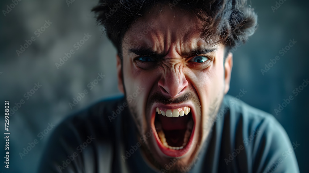man crazy desperately screaming powerful emotions, generative ai man crazy desperately screaming powerful emotions, generative ai