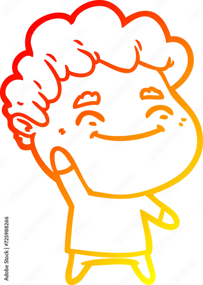 warm gradient line drawing cartoon friendly man warm gradient line drawing cartoon friendly man