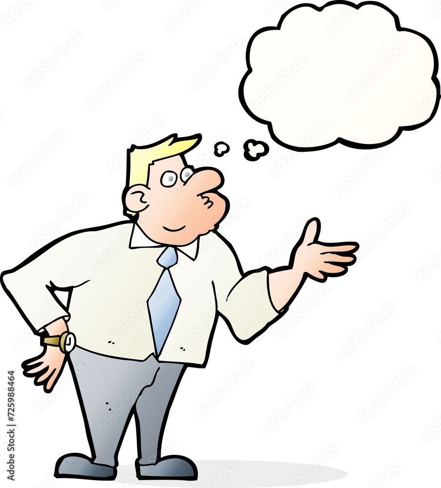 cartoon businessman asking question with thought bubble cartoon businessman asking question with thought bubble