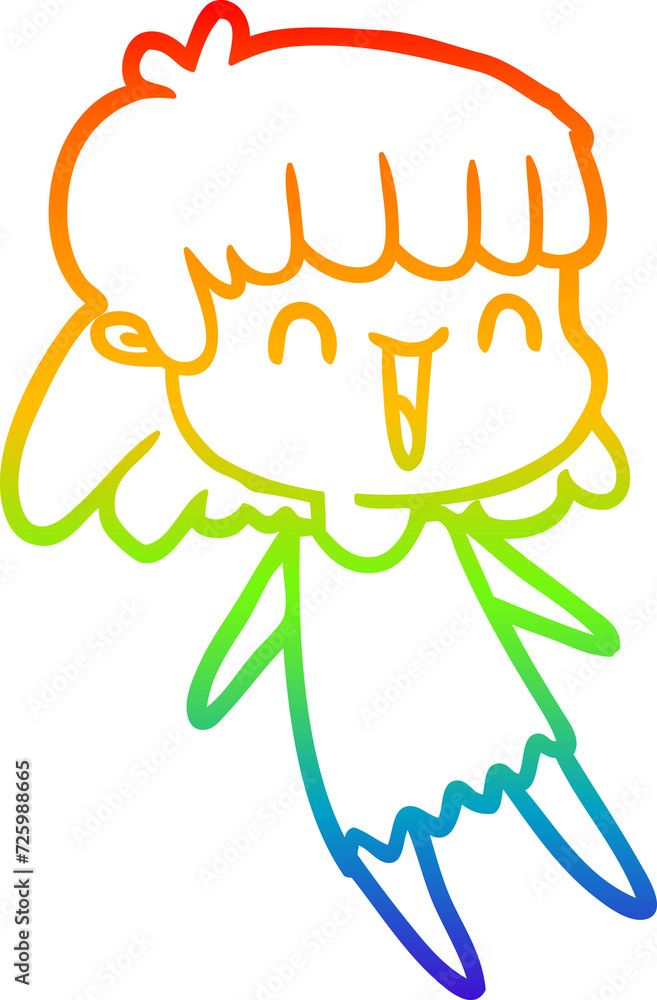 rainbow gradient line drawing cartoon woman rainbow gradient line drawing cartoon woman