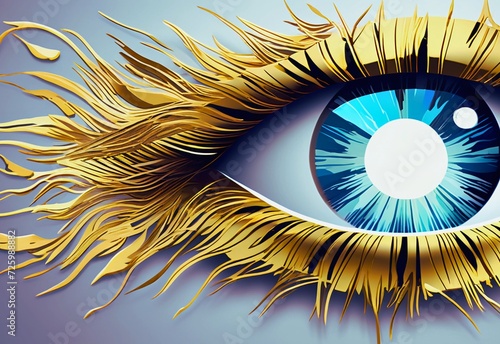 Abstract eye on golden illustration