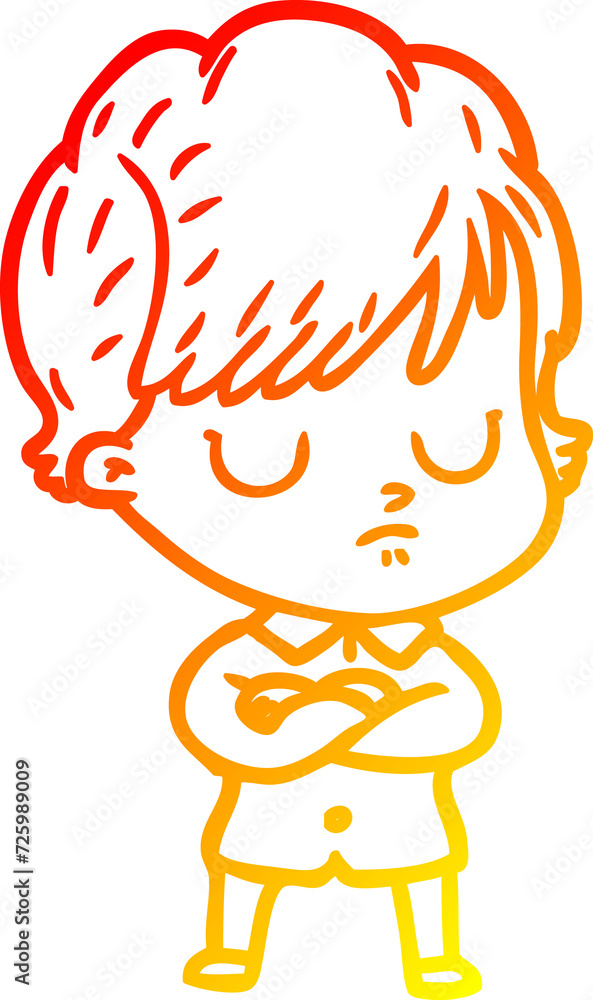 warm gradient line drawing cartoon woman warm gradient line drawing cartoon woman