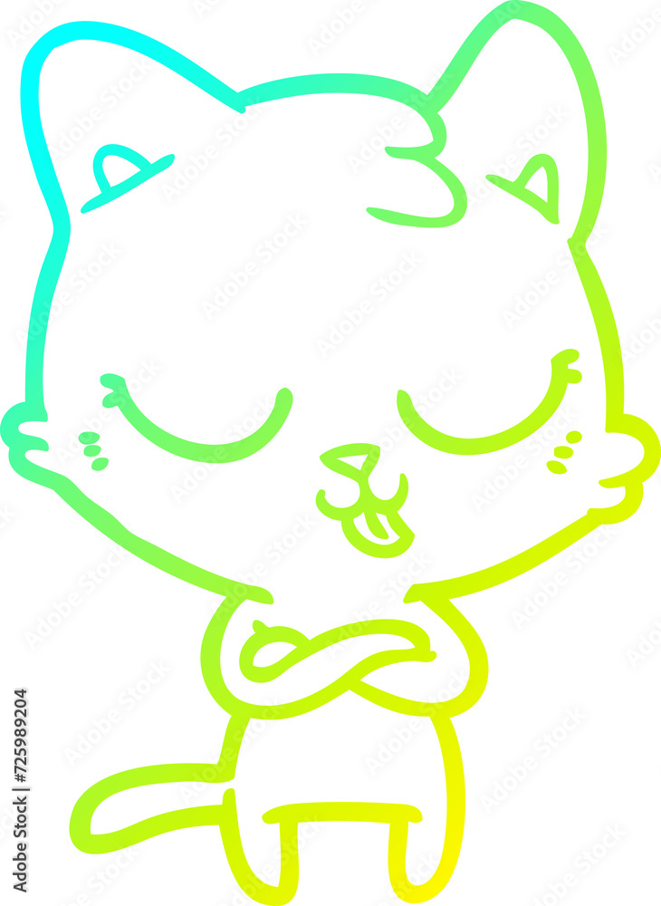 cold gradient line drawing cartoon cat cold gradient line drawing cartoon cat