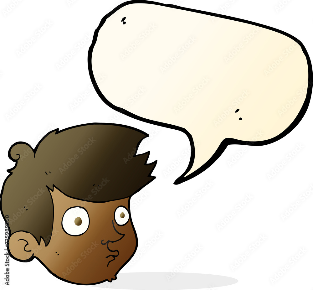 cartoon staring boy with speech bubble cartoon staring boy with speech bubble
