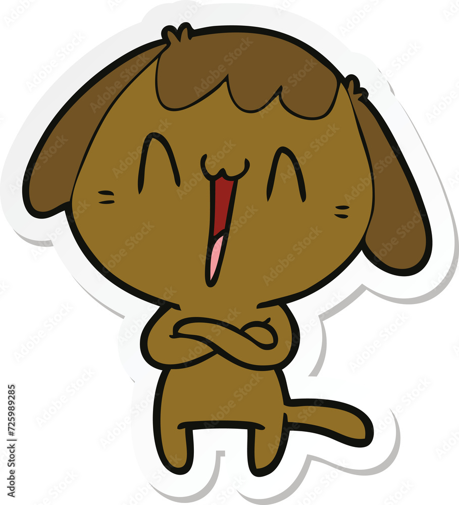 sticker of a cute cartoon dog sticker of a cute cartoon dog