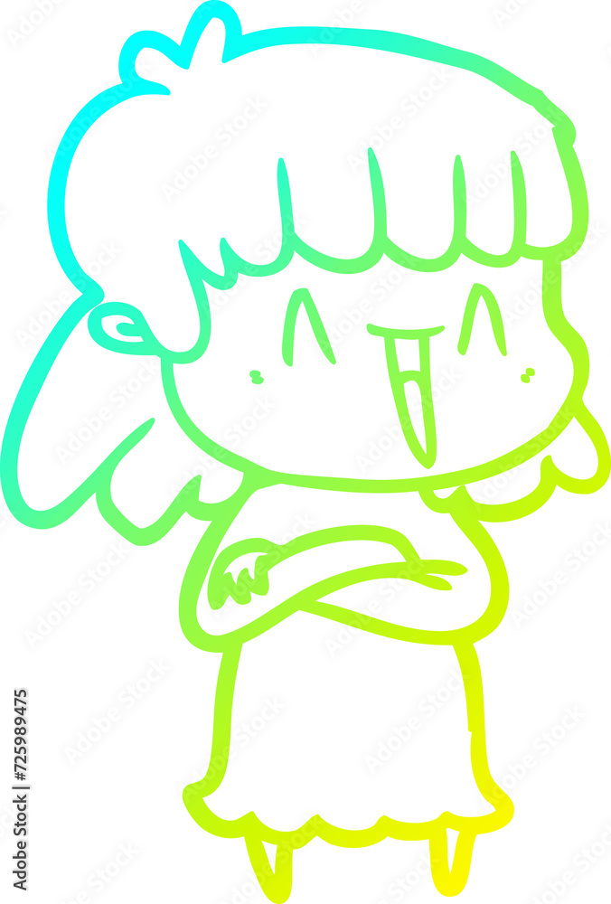 cold gradient line drawing cartoon woman cold gradient line drawing cartoon woman