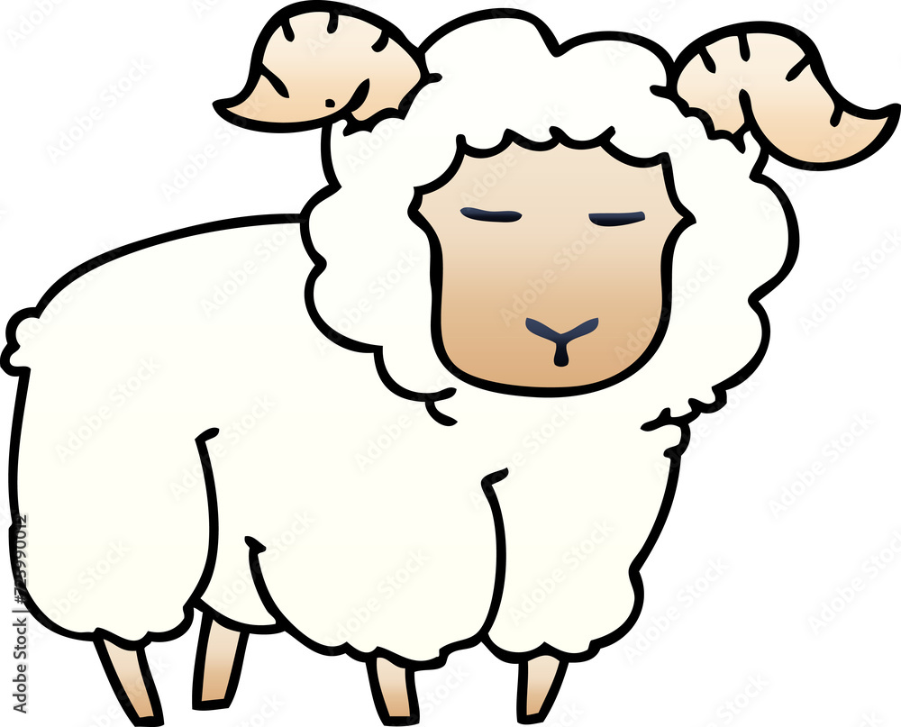 quirky gradient shaded cartoon ram quirky gradient shaded cartoon ram