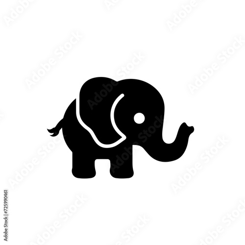 Baby Elephant Logo Monochrome Design Style