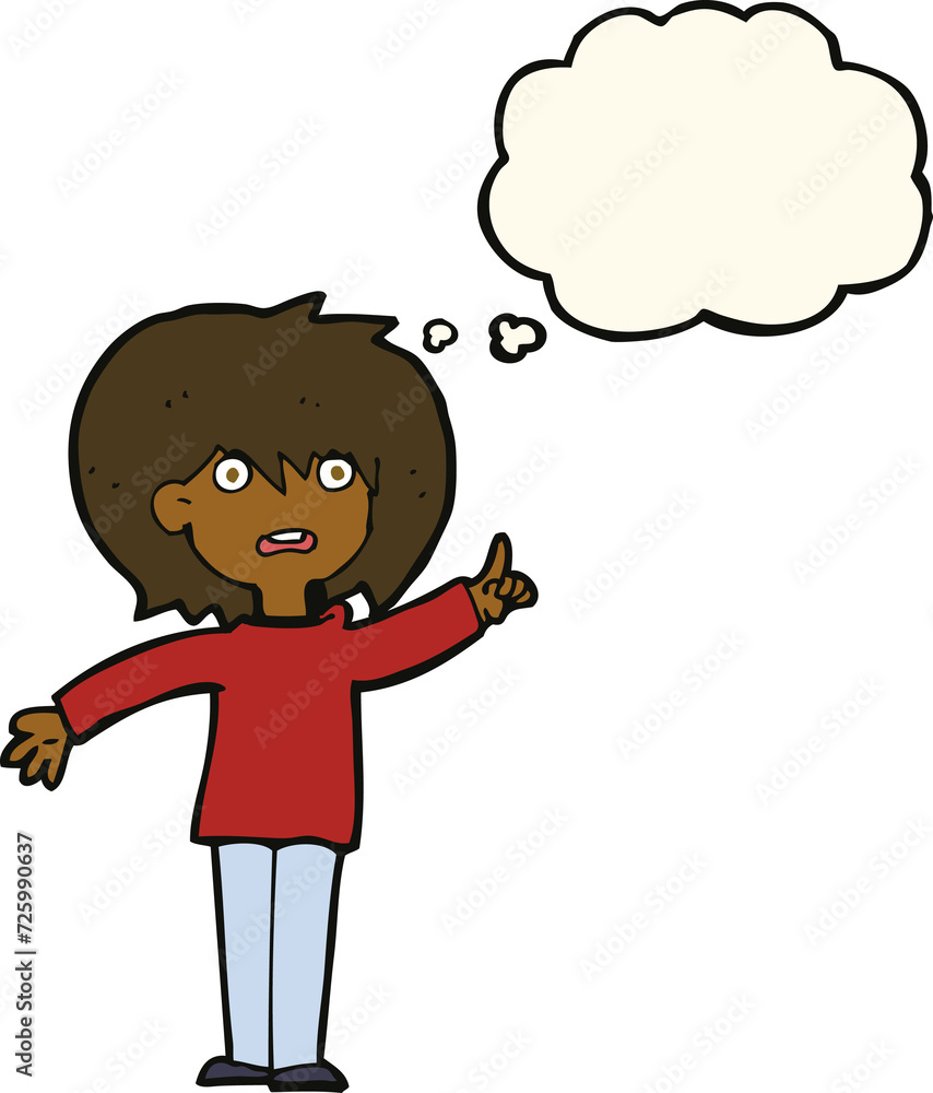 cartoon woman asking question with thought bubble cartoon woman asking question with thought bubble