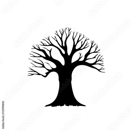 Baobab Tree Logo Monochrome Design Style