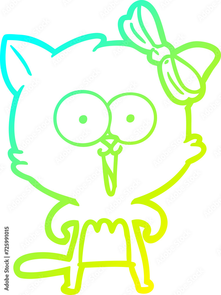 cold gradient line drawing cartoon cat cold gradient line drawing cartoon cat