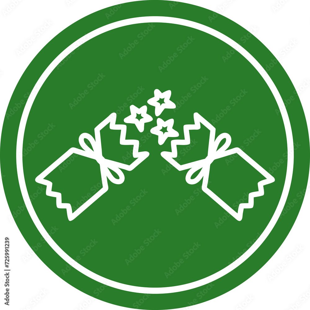 exploding christmas cracker circular icon exploding christmas cracker circular icon