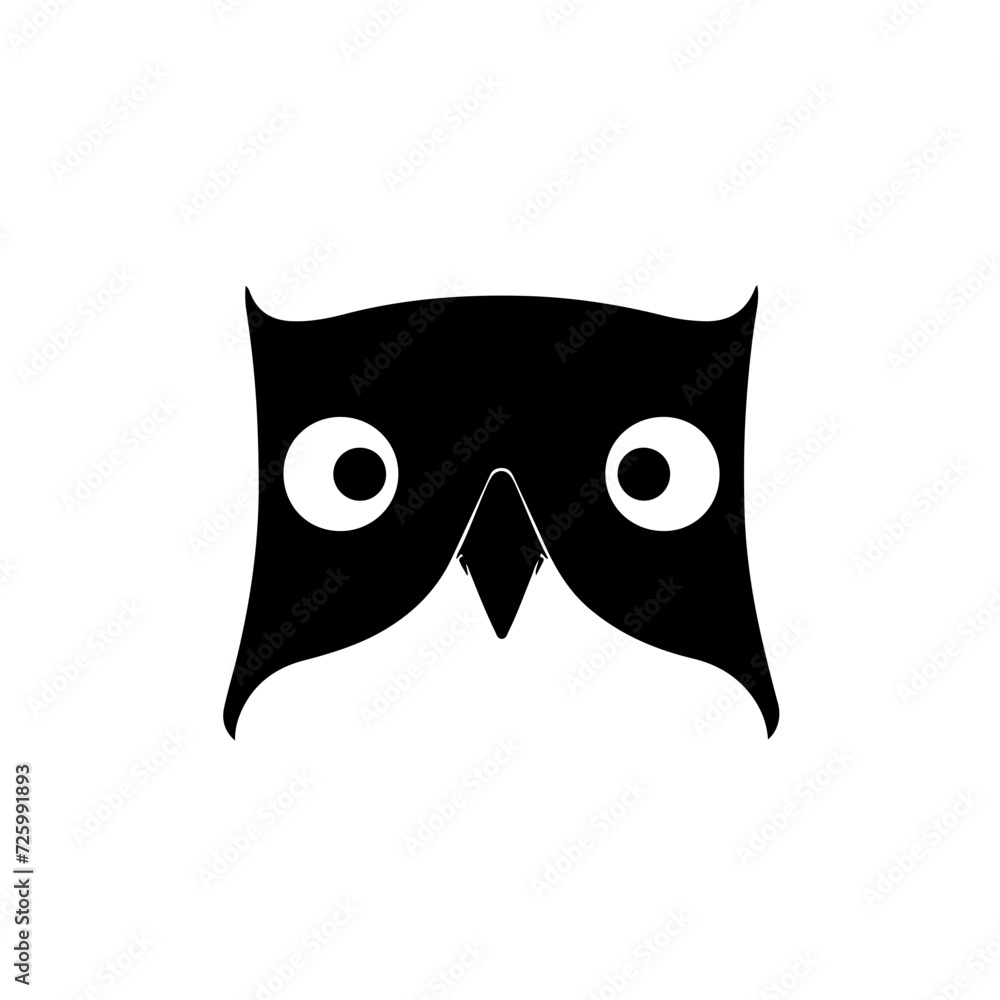 Bird Face Logo Monochrome Design Style