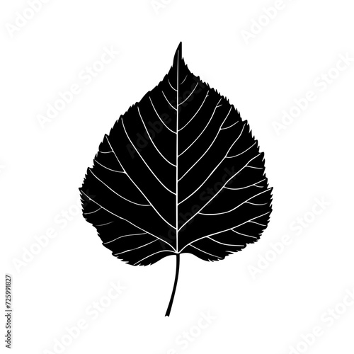 Birch Leaf Logo Monochrome Design Style