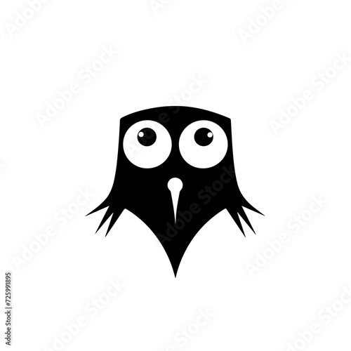 Fototapeta Naklejka Na Ścianę i Meble -  Bird Face Logo Monochrome Design Style