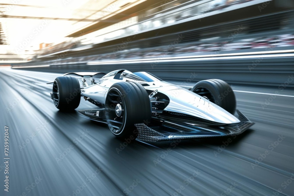Futuristic racer model in a sleek High-speed vehicle Epitomizing speed Innovation And the thrill of racing