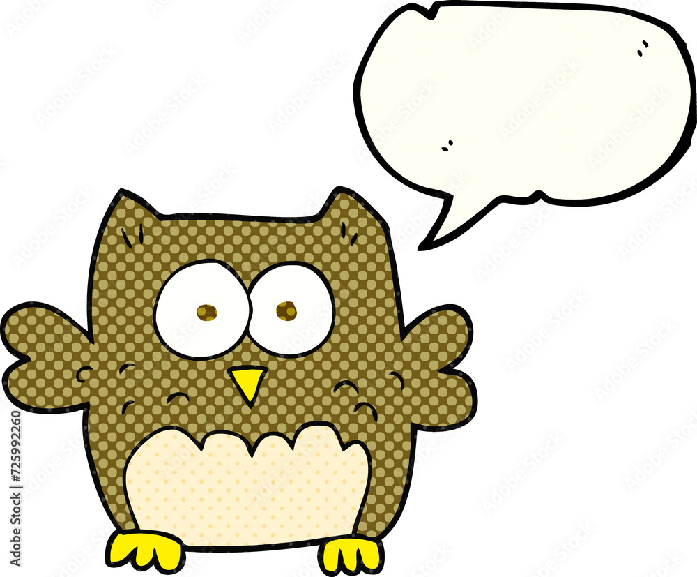 comic book speech bubble cartoon owl comic book speech bubble cartoon owl