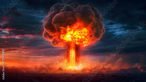 nuclear bomb explosion special effect, generative ai