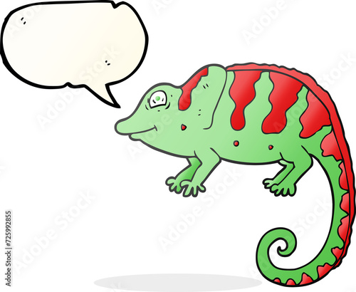 speech bubble cartoon chameleon © lineartestpilot
