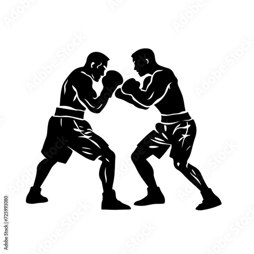 Boxing Fight Logo Monochrome Design Style © FileSource