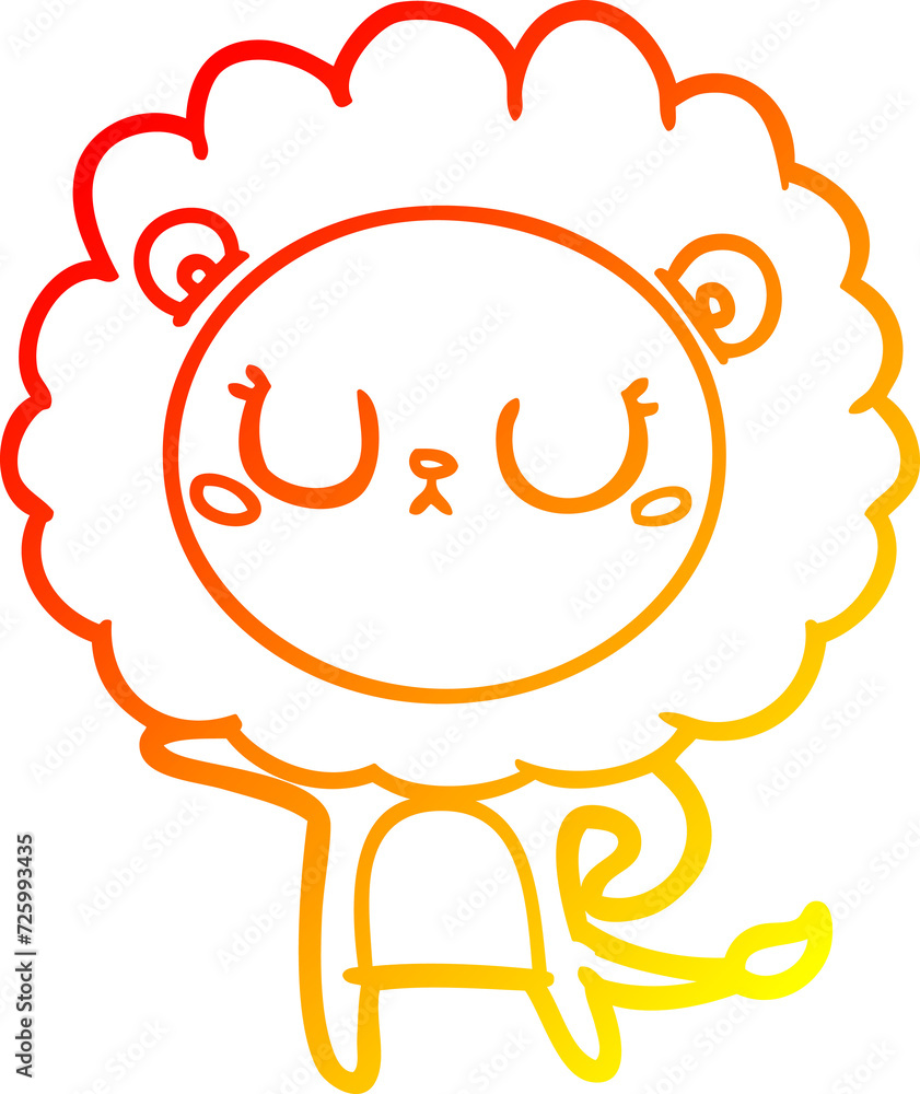 warm gradient line drawing cartoon lion warm gradient line drawing cartoon lion