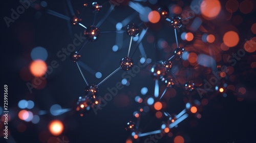Digital network molecule structure on a cinematic background © EVGENIA