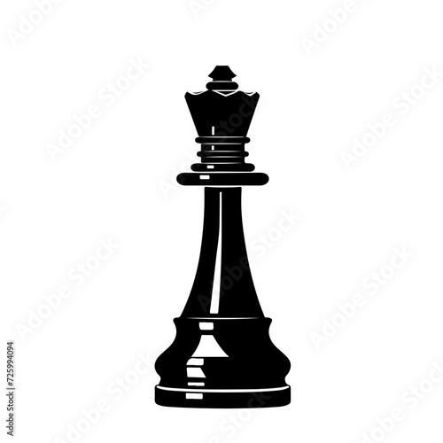 Chess queen piece Logo Monochrome Design Style photo