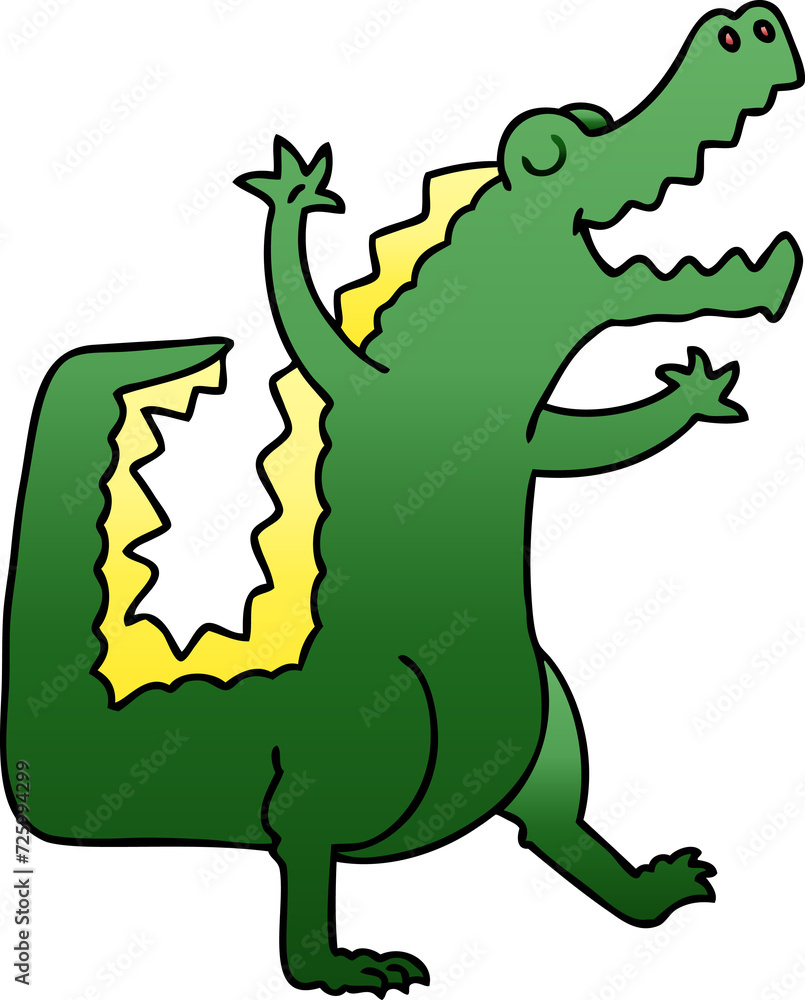 Obraz premium quirky gradient shaded cartoon crocodile