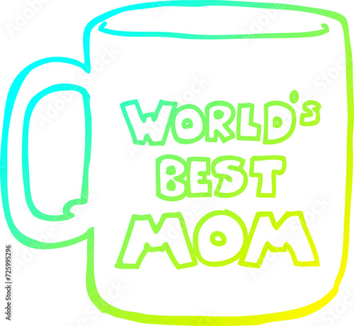 cold gradient line drawing worlds best mom mug
