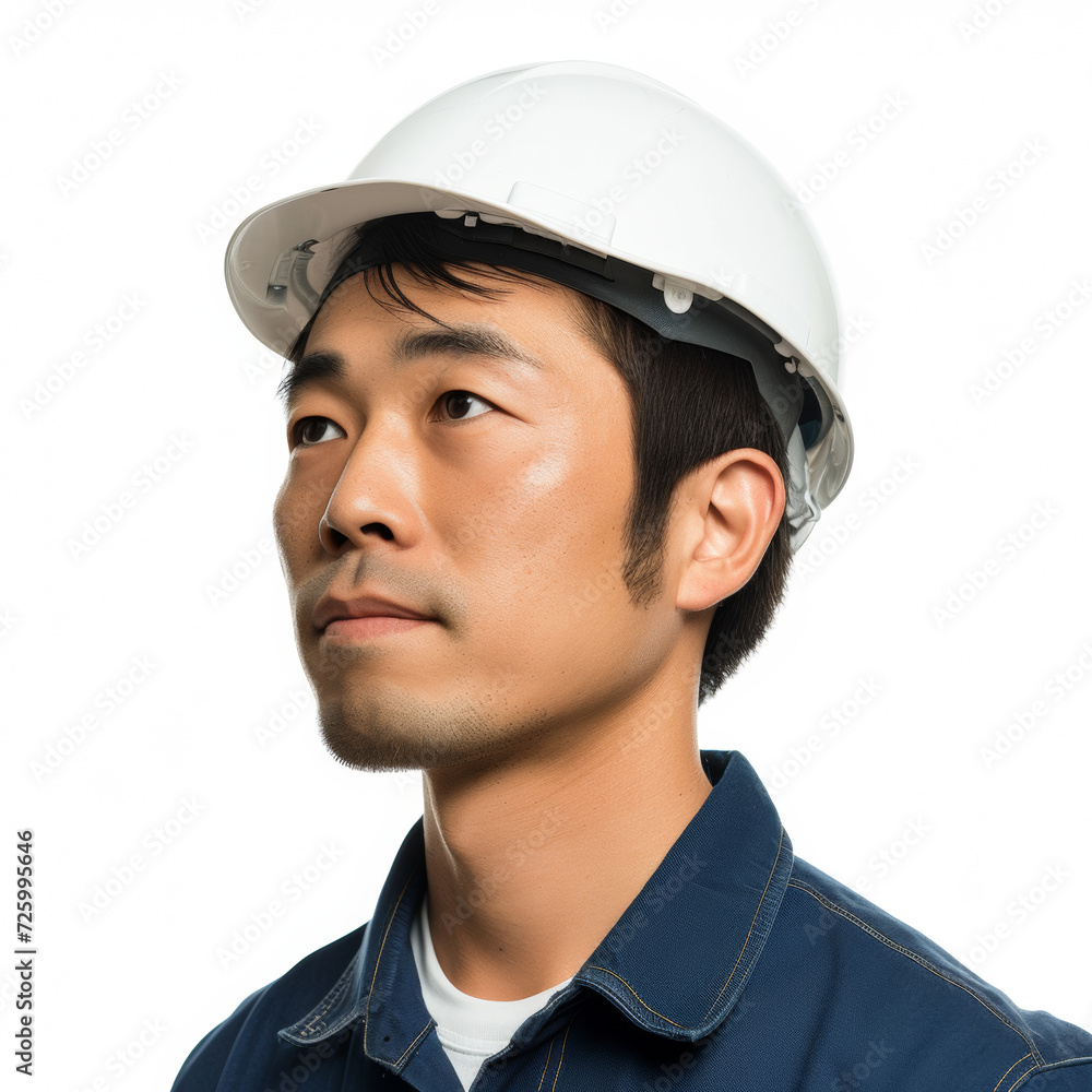 Asian professional technical engineer. ID card studio shot. Isolated on white background. Asian professional technical engineer. ID card studio shot. Isolated on white background.
