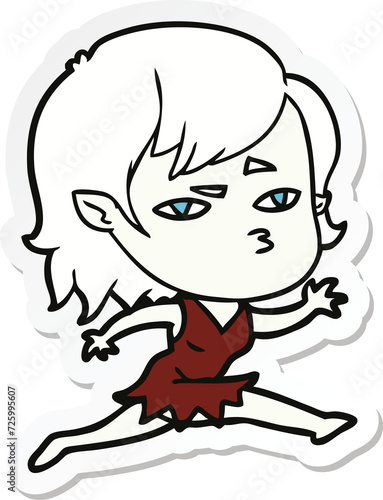 sticker of a cartoon vampire girl