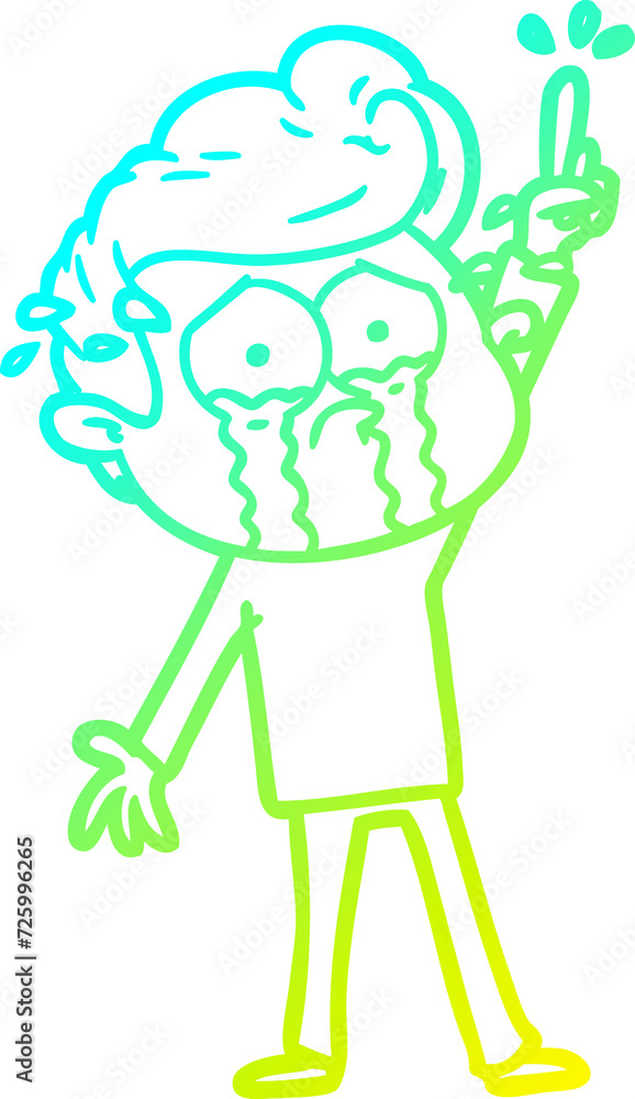 cold gradient line drawing cartoon crying man trying to ask a question cold gradient line drawing cartoon crying man trying to ask a question