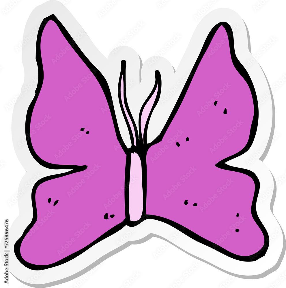 sticker of a cartoon butterfly symbol sticker of a cartoon butterfly symbol