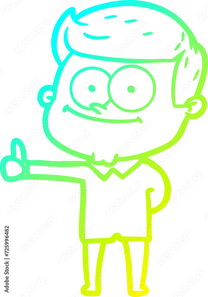 cold gradient line drawing cartoon smiling man cold gradient line drawing cartoon smiling man