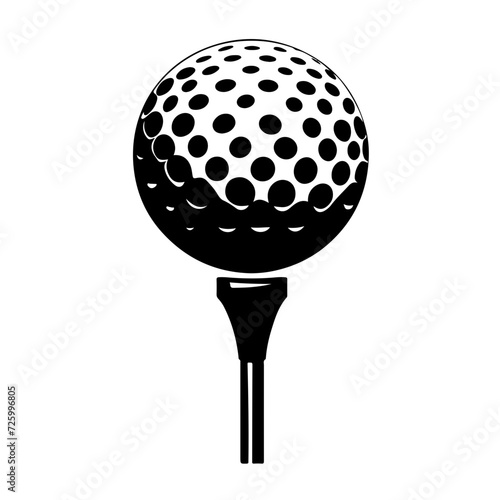 Golf Ball On Tee Logo Monochrome Design Style