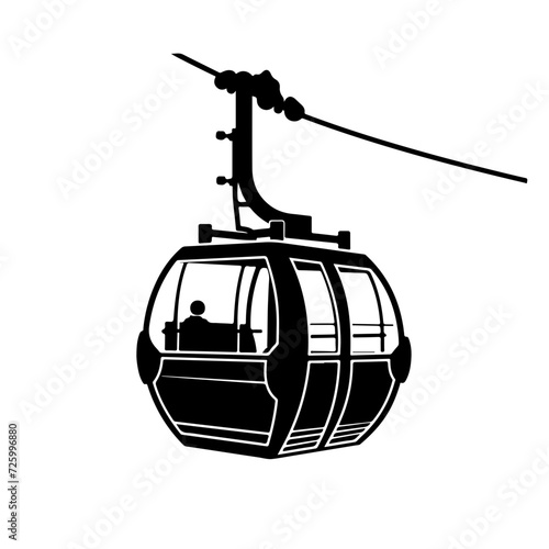 Gondola Lift Cable Car Logo Monochrome Design Style photo