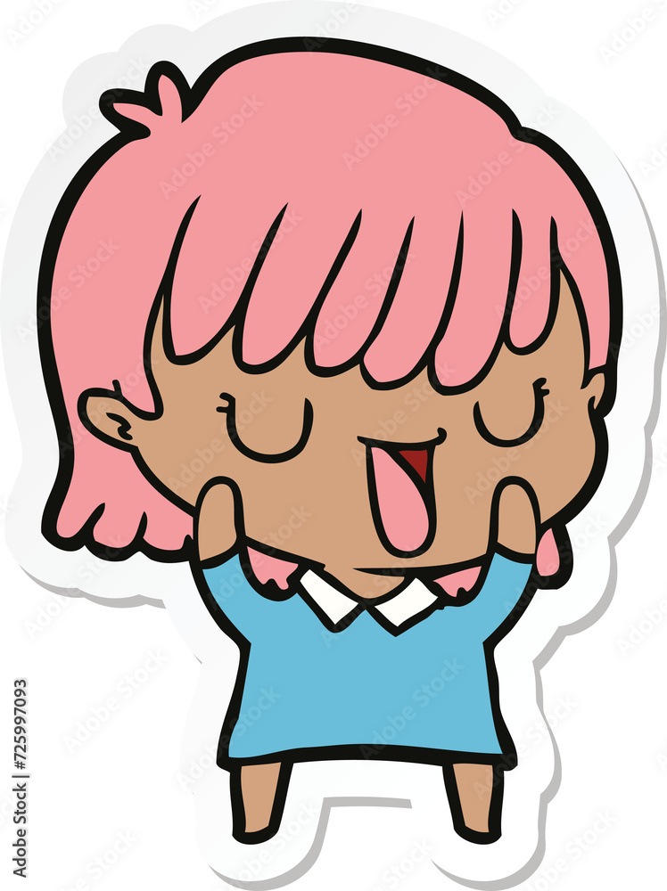 sticker of a cartoon woman sticker of a cartoon woman