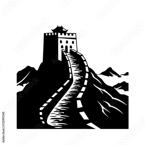 Great Wall Of China Design a b b Logo Monochrome Design Style