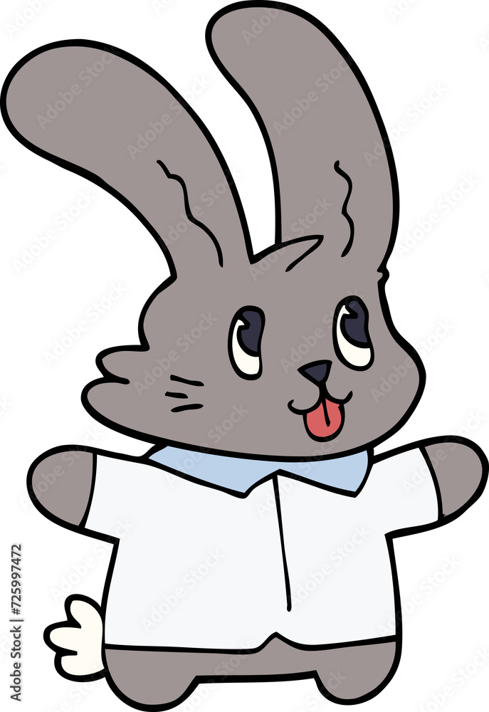 Fototapeta premium cartoon doodle happy rabbit