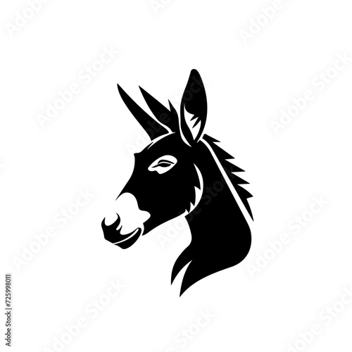 Head of a donkey in profile Logo Monochrome Design Style © FileSource