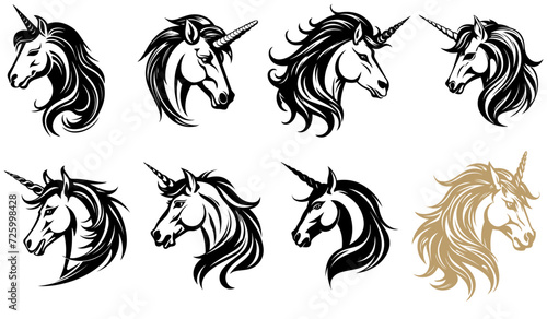 Unicorn.Vector illustration ready for vinyl cutting. Isolated on white background