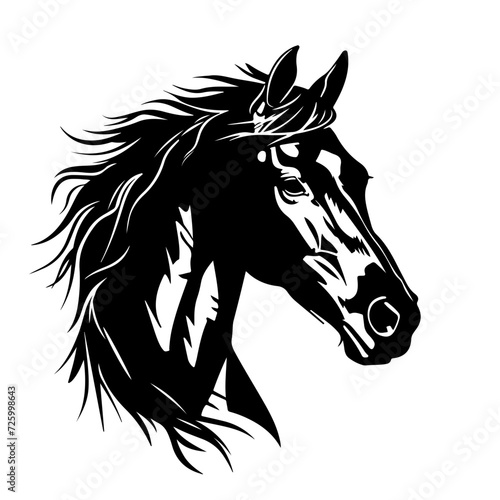 Horse Head Logo Monochrome Design Style