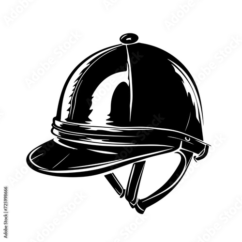 Horse Jockey Hat Logo Monochrome Design Style