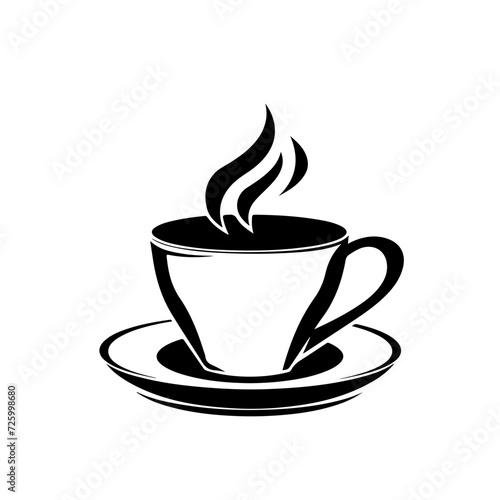 Hot beverage cup Logo Monochrome Design Style